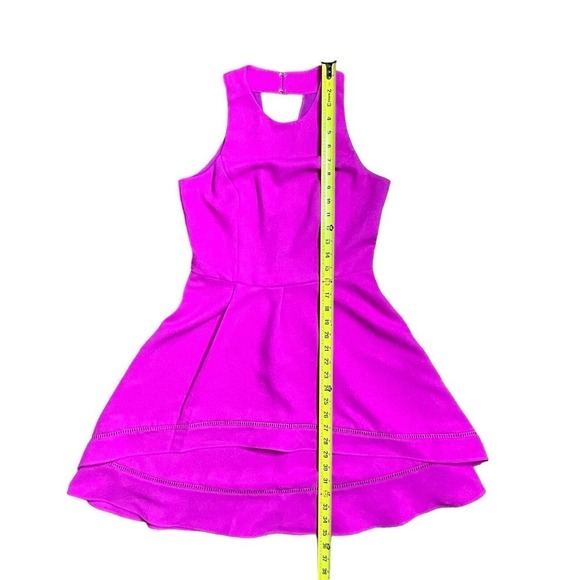 Adelyn Rae Women’s Dress Racerback Ruffle Fit & Flare Skater Small Magenta Pink - Picture 11 of 12